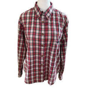 Vtg Rough Rider by Circle T Women's Medium Red Plaid Long Sleeve Button up Shirt